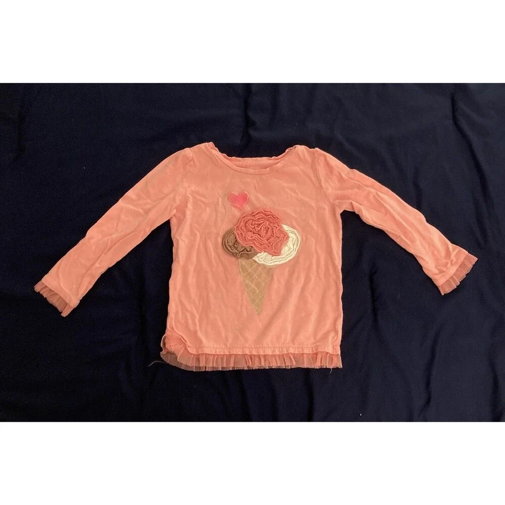 2T Baby Gap baby girl clothes - one piece long sleeve top | ice cream theme